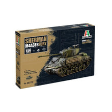Italeri 1/56 scale M4A3E8 Sherman "Fury" WWII tank plastic model kit with realistic detail