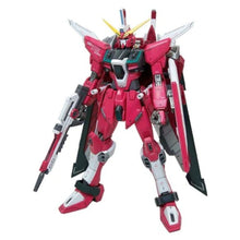 Bandai MG 1/100 Infinite Justice Gundam – Master Grade Gunpla model kit with Fatum-01 backpack and weapons.