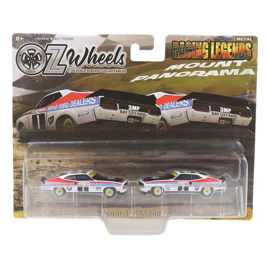 OZ Wheels Racing Legends 1:64 1977 Moffat Racing Team Ford Falcon XC GT Hardtop model cars – Bathurst Hardie Ferodo 1000 1st and 2nd place set.