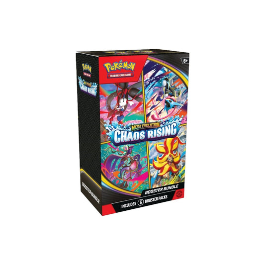 Pokemon TCG Mega Evolution Chaos Rising Booster Bundle with six booster packs