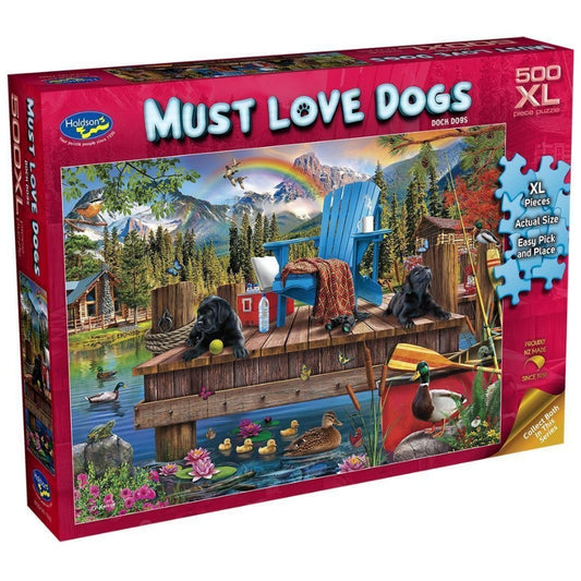 Holdson - Must Love Dogs Dock Dogs Large Piece Puzzle 500pc