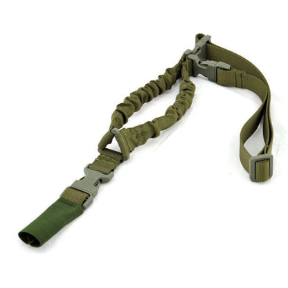 Single Point Gel Blaster Sling Strap – adjustable black tactical sling with bungee cord and metal hook