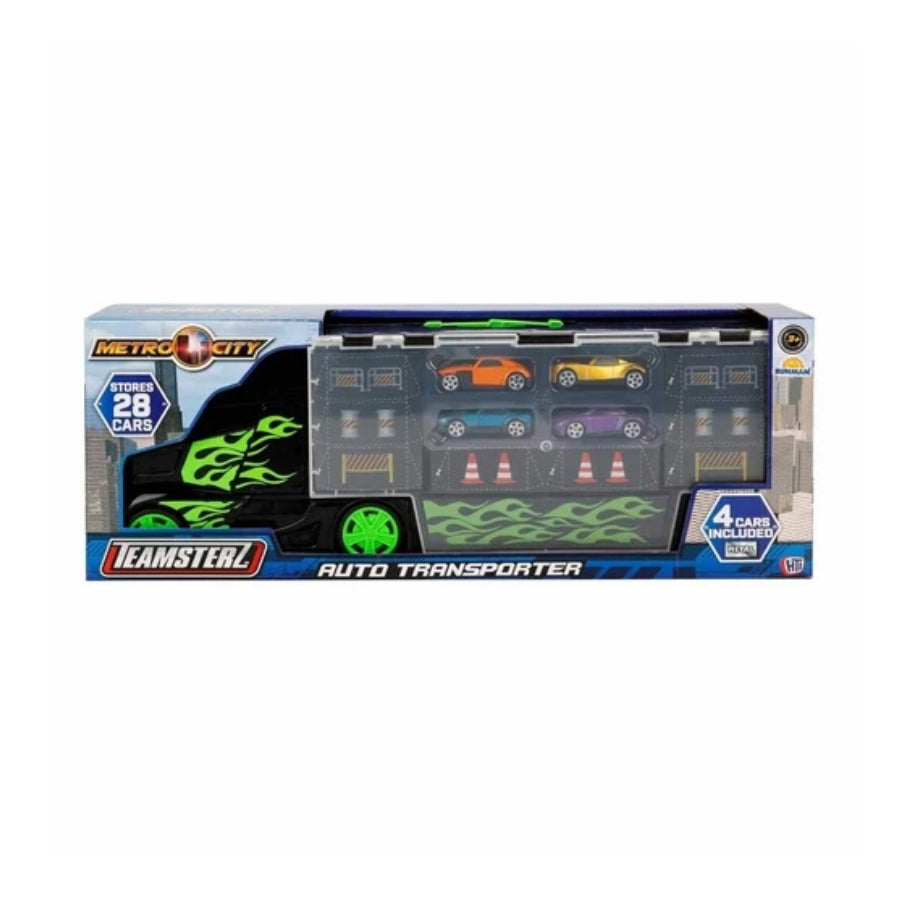 Teamsterz Auto Transporter and 4 Diecast Cars