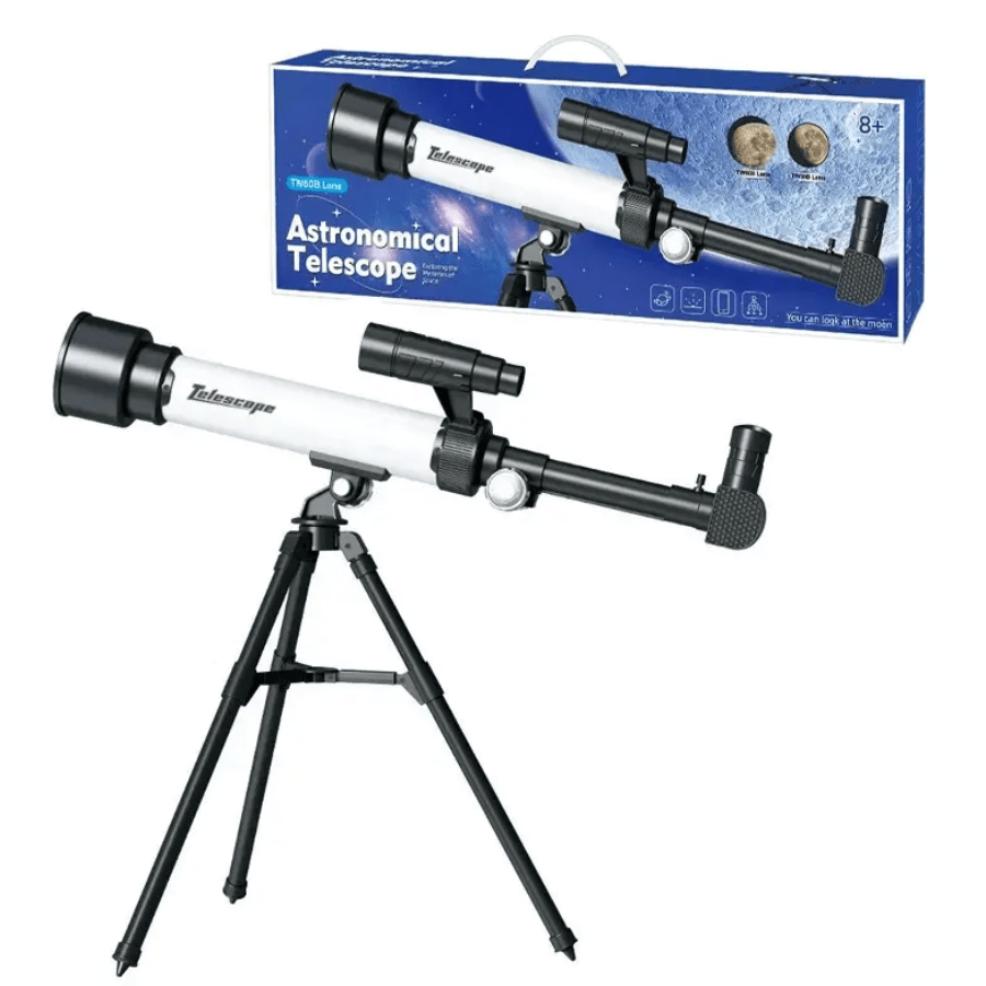 Lightweight beginner astronomical telescope on tripod for casual stargazing and educational play