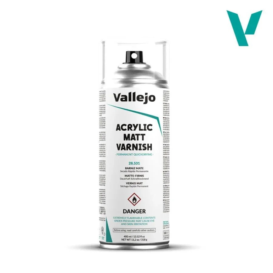 Vallejo Aerosol Matt Varnish 400ml AV28531 hobby spray varnish can