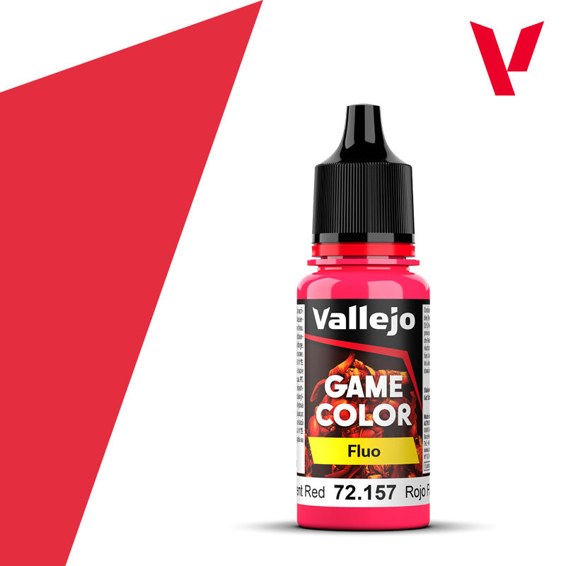 Vallejo Game Colour Fluorescent Red 18ml AV72157 paint bottle