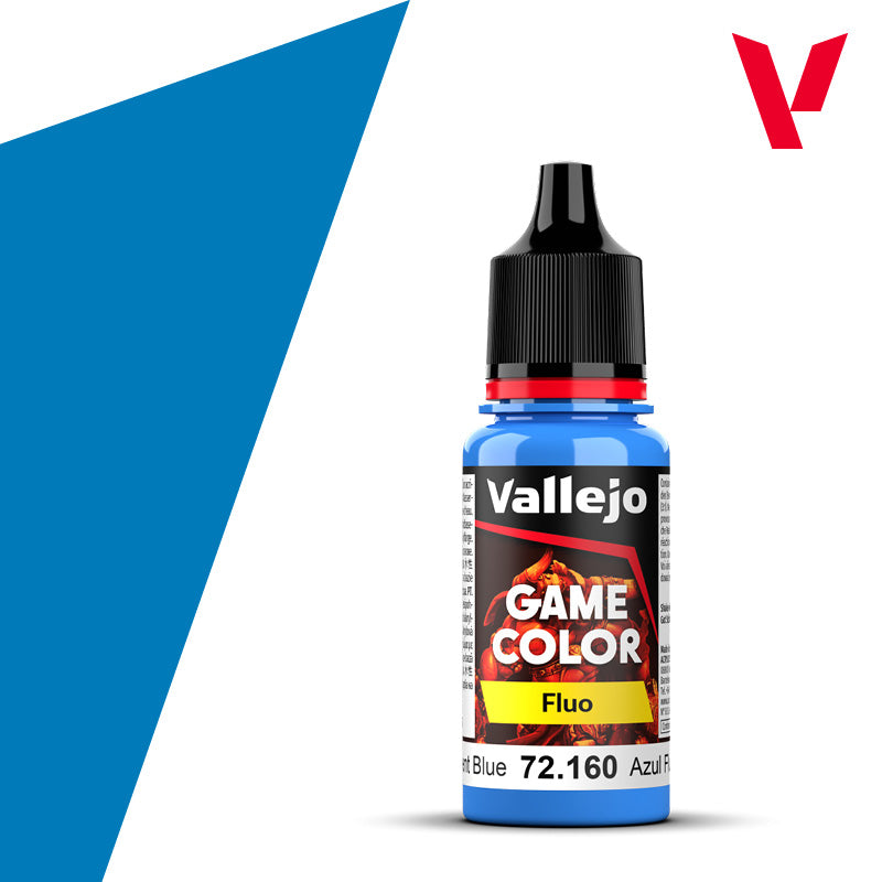 Vallejo Game Colour Fluorescent Blue 18ml AV72160 paint bottle