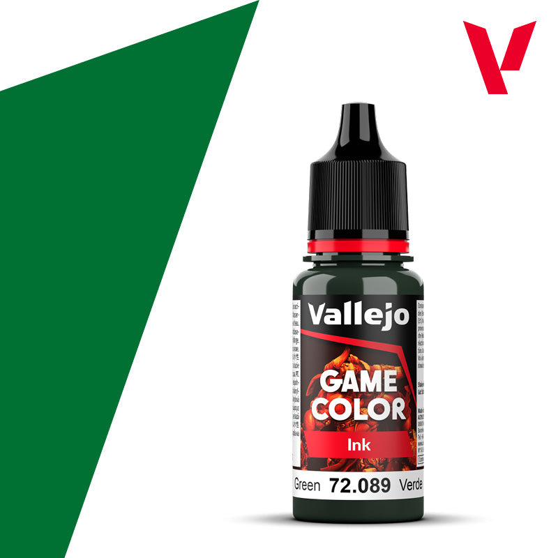 Vallejo Game Colour Ink Green 18ml AV72089 paint bottle