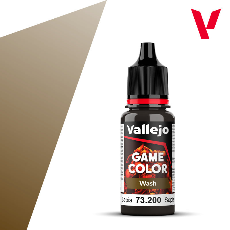 Vallejo Game Colour Wash Sepia 18ml AV73200 paint bottle