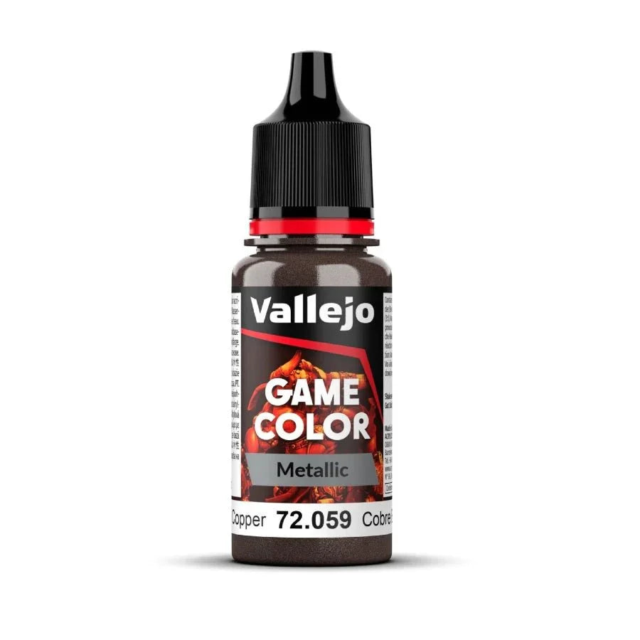 Vallejo Game Colour Metal Hammered Copper 18ml AV72059 metallic acrylic paint bottle
