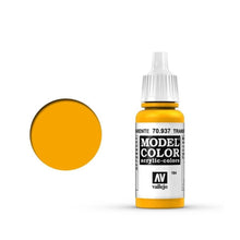 Vallejo Model Color transparent yellow acrylic paint bottle 17 mL for model shading and glaze effects