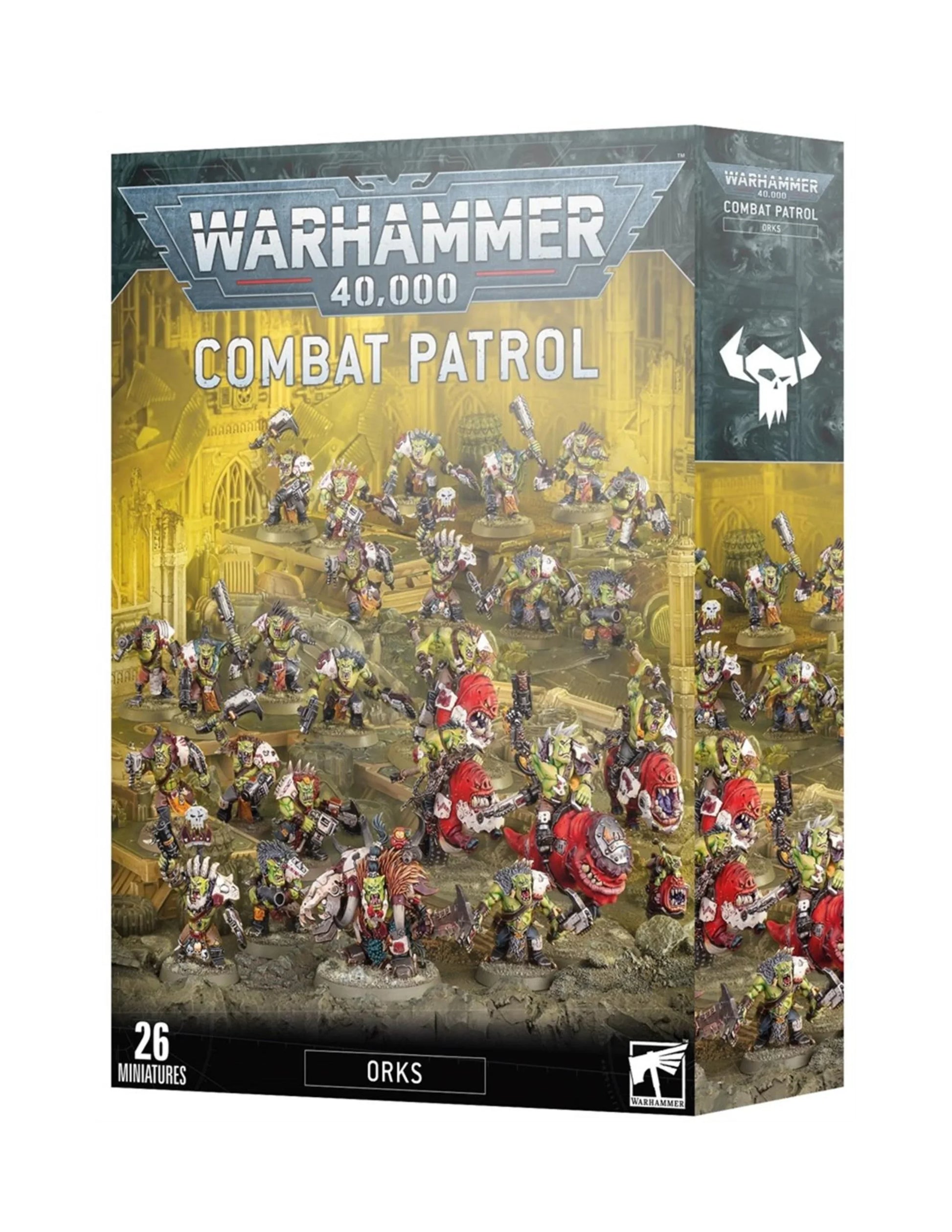 Warhammer 40,000 Combat Patrol Orks box with 26 miniatures for tabletop gaming and model collecting