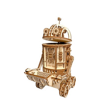 Wood Trick Space Junk Robot – mechanical wooden model kit with laser-cut parts and moving features.