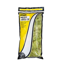 Woodland Scenics Light Green Lichen showing soft, natural texture for model scenery bushes, shrubs, and foliage