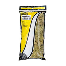 Woodland Scenics Spring Green Lichen with bright, fresh tones for realistic bushes and ground cover in model railway and diorama scenery