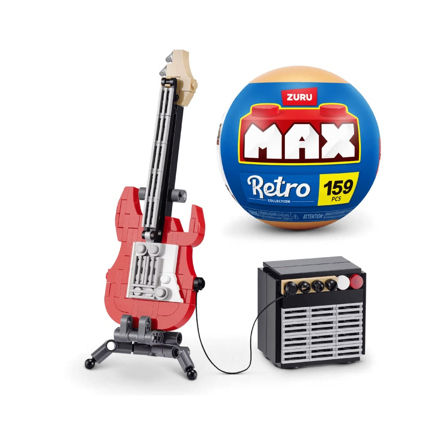 ZURU MAX Premium Retro Series 2 guitar and amp collectible.