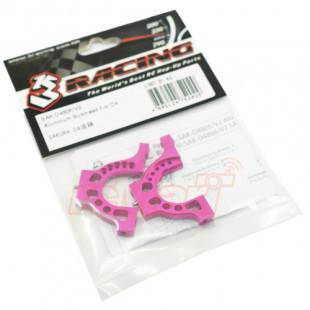 3Racing Sakura D4 Aluminum Bulkhead 2 pcs Pink - Aussie Hobbies 