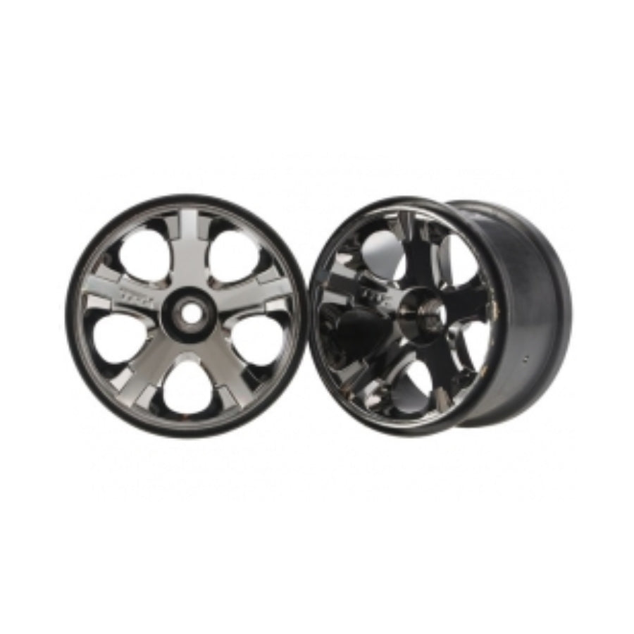Traxxas Wheels, All-Star 2.8" (black chrome) (nitro front) (2) - Aussie Hobbies 
