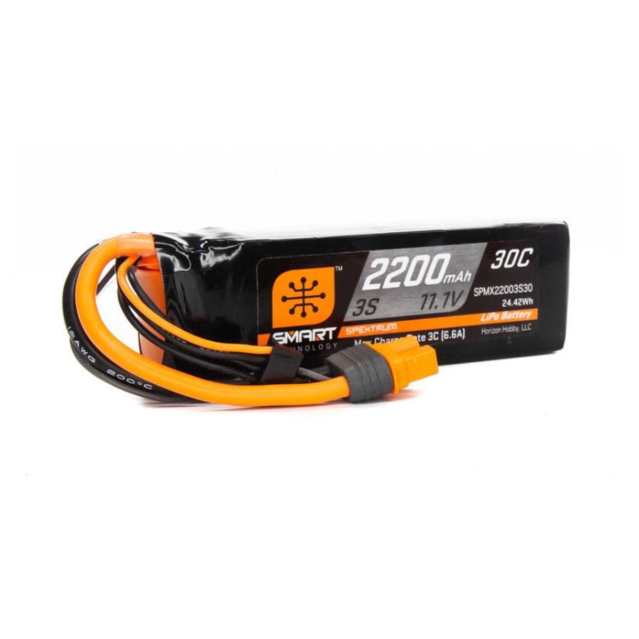 Spektrum 2200mah 3S 11.1v 30C Smart LiPo Battery with IC3 Connector - Aussie Hobbies 