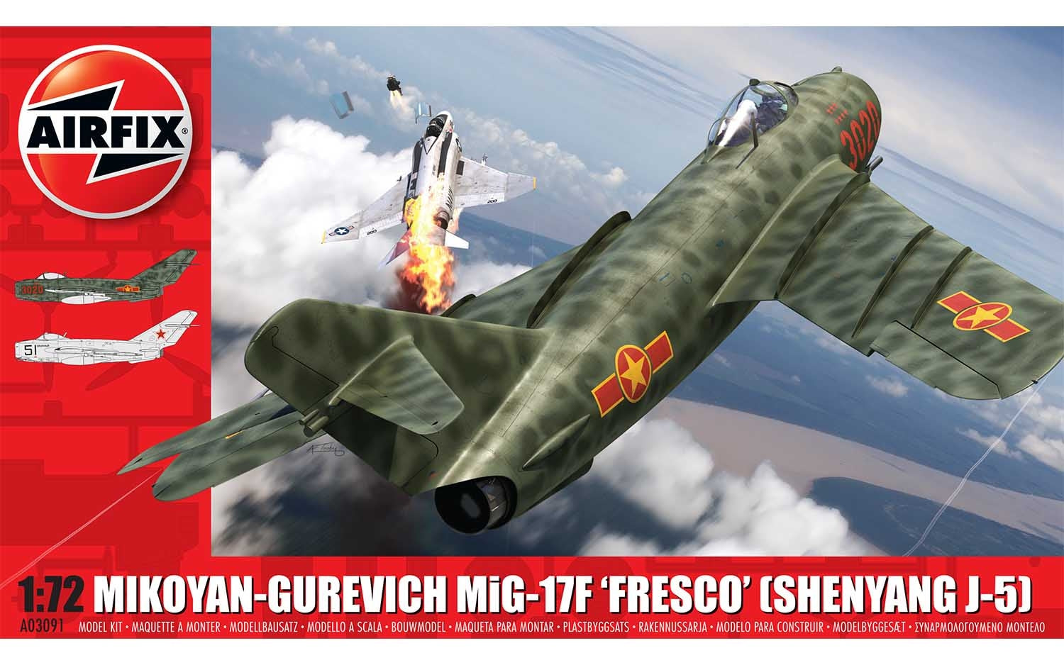 AirFix - Mikoyan-Gurevich MIG-17 "Fresco" (Shenyang J-5) 1:72 Plastic Model Kit - Aussie Hobbies 