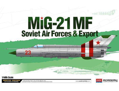 ACADEMY 1/48 MIG-21 MF SOVIET AIR FORCE AND EXPORT PLASTIC MODEL KIT - Aussie Hobbies 