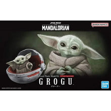 Bandai 1/4 scale Star Wars Grogu The Mandalorian model kit with detailed features and display base.