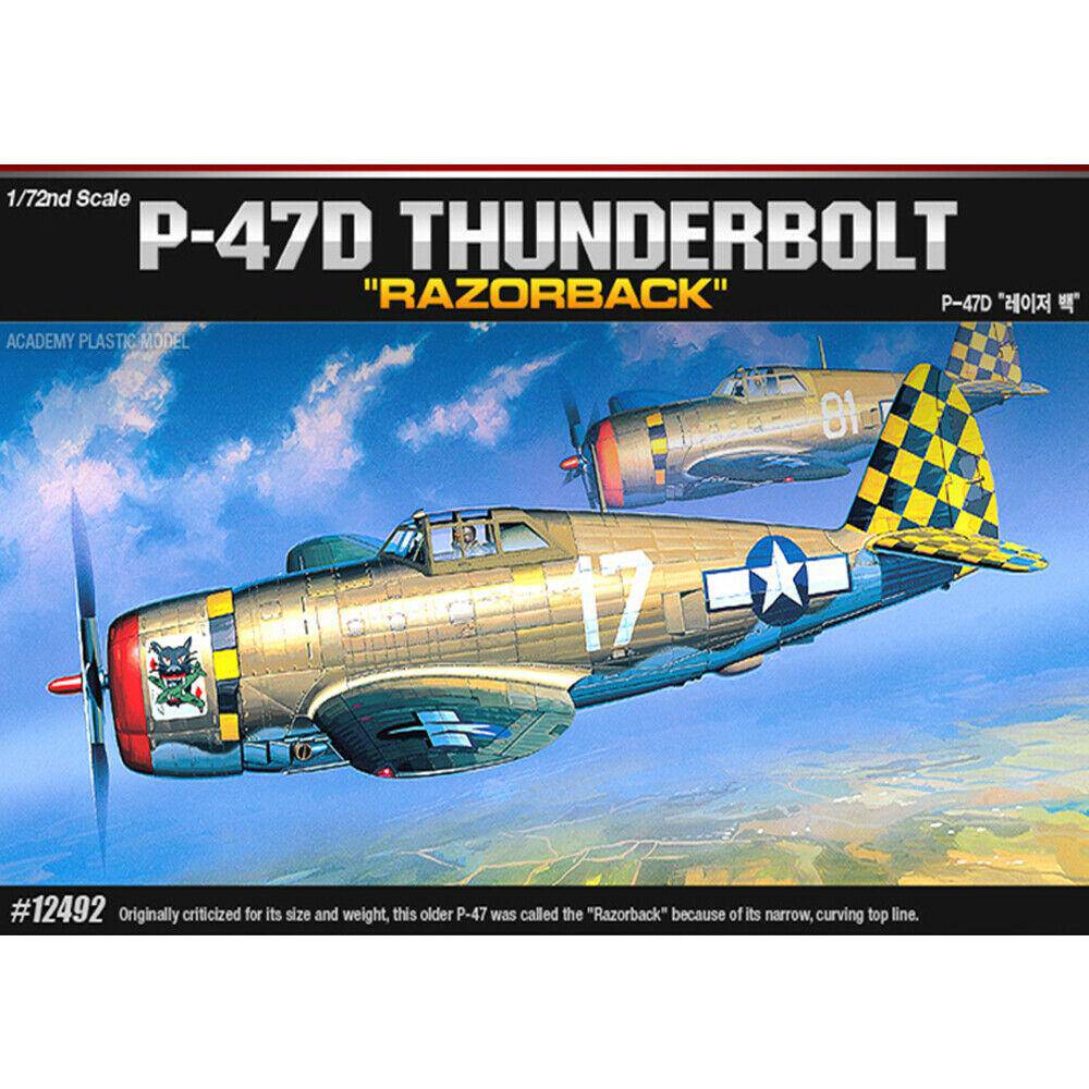 Academy 1/72 P-47D RAZOR BACK THUNDERBOLT MODEL KIT - Aussie Hobbies 