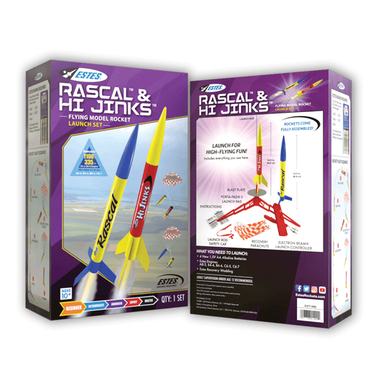 Estes - Rascal & Hi Jinks Flying Model Rocket Launch Set - Aussie Hobbies 