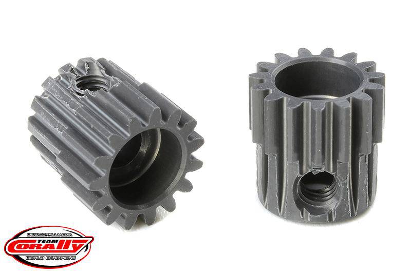 Team Corally - 48 DP Pinion - Short - Hard Anodised AL7075 - 15 Teeth - Shaft Dia. 3.17mm - Aussie Hobbies 