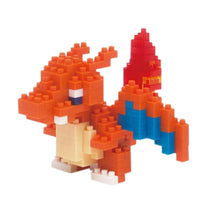 Nanoblock Pokémon Charizard – miniature micro building block model of the Fire-type Pokémon with wings and flame tail.