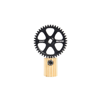 Nexx Racing SCX24 64P Gear Set, designed for enhanced drivetrain efficiency and smoother throttle response. 