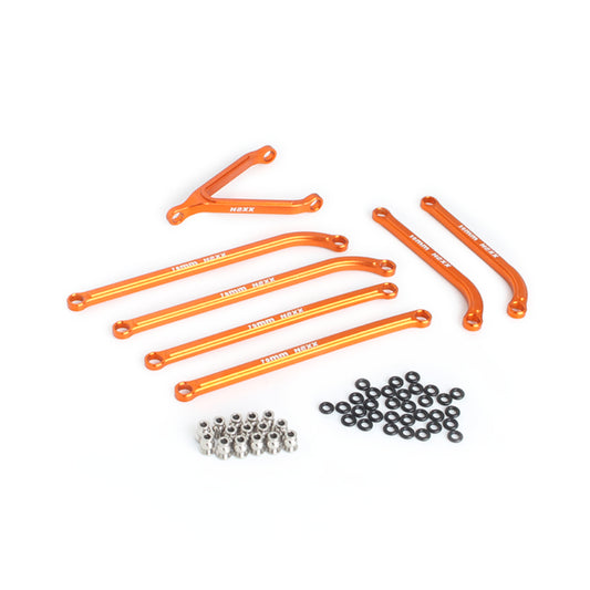 NX-323-O Nexx Racing High Clearance Aluminum Chassis Links Set for Axial SCX24 Jeep Gladiator (ORANGE)