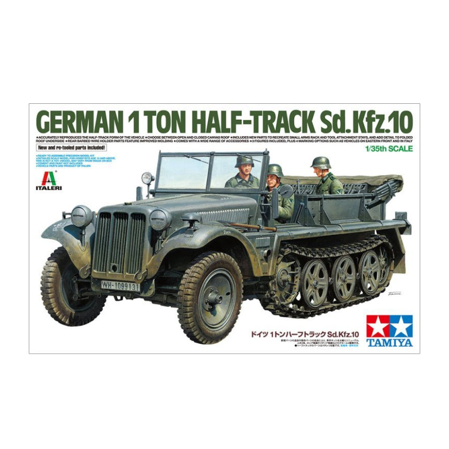 Tamiya 1/35 German 1ton Half-Track Sd.Kfz.10 Scaled Plastic Model Kit
