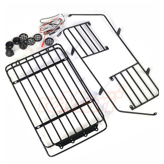 Yeah Racing Metal Roll Cage w /Luggage Tray & White Led Light For Jeep Wrangler Body