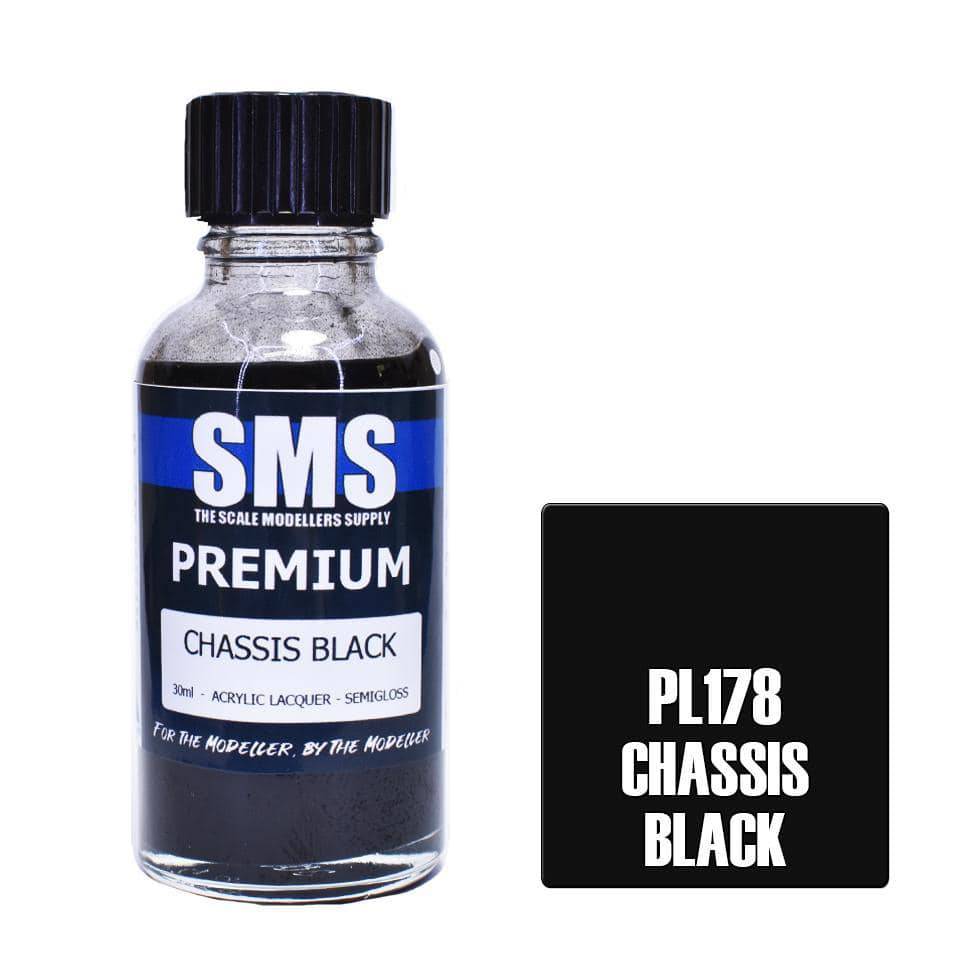 Premium CHASSIS BLACK (SEMI GLOSS BLACK) 30ml - Aussie Hobbies 