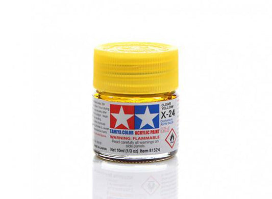 Tamiya - Mini Acrylic Clear Yellow X-24 - Aussie Hobbies 