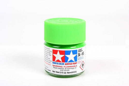 Tamiya - Mini Acrylic Light Green X-15 - Aussie Hobbies 