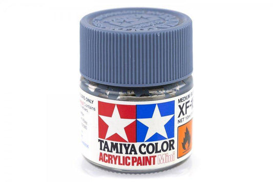 Tamiya - Mini Acrylic Medium Blue Flat XF-18 - Aussie Hobbies 