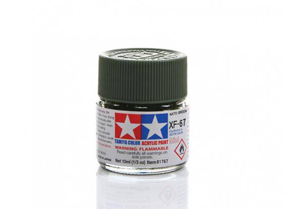 Tamiya - Mini Acrylic Nato Green XF-67 - Aussie Hobbies 
