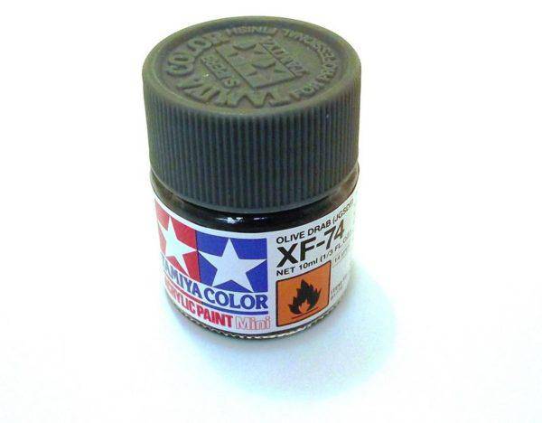 Tamiya - Mini Acrylic Olive Drab XF-74 - Aussie Hobbies 