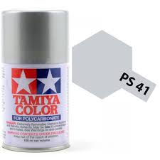 Tamiya - Spray Paint Polycarbonate Bright Silver PS-41 - Aussie Hobbies 
