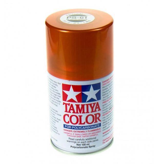 Tamiya - Spray Paint Polycarbonate Metallic Orange PS-61 - Aussie Hobbies 