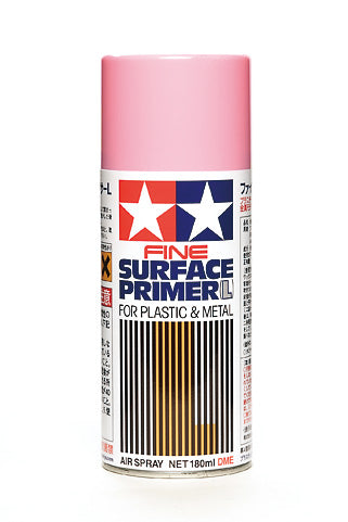 Tamiya Fine Surface Primer L for Plastic & Metal (Pink) - Aussie Hobbies 