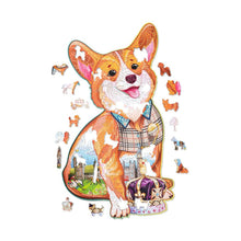 Wood Trick Great Corgi premium wooden jigsaw puzzle box with corgi dog artwork.
